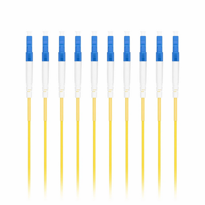 FyberOptix 3m (10ft) Fiber Patch Cable, 1 Fiber, LC UPC Simplex to LC UPC Simplex, Single Mode (OS2), Riser (OFNR), 2.0mm, Tight-Buffered, Yellow, 10 Pcs/Pack