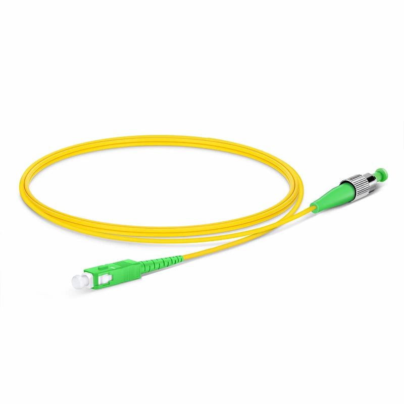 FyberOptix 1m (3ft) Fiber Patch Cable, 1 Fiber, SC APC Simplex to FC APC Simplex, Single Mode (OS2), Riser (OFNR), 2.0mm, Tight-Buffered, Yellow