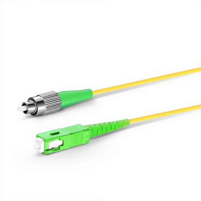 FyberOptix 1m (3ft) Fiber Patch Cable, 1 Fiber, SC APC Simplex to FC APC Simplex, Single Mode (OS2), Riser (OFNR), 2.0mm, Tight-Buffered, Yellow