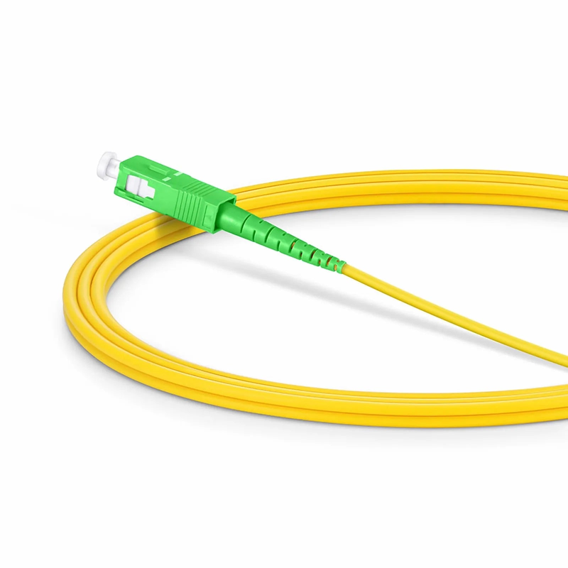FyberOptix 2m (7ft) Fiber Patch Cable, 1 Fiber, SC APC Simplex to SC APC Simplex, Single Mode (OS2), Riser (OFNR), 2.0mm, Tight-Buffered, Yellow, 10 Pcs/Pack