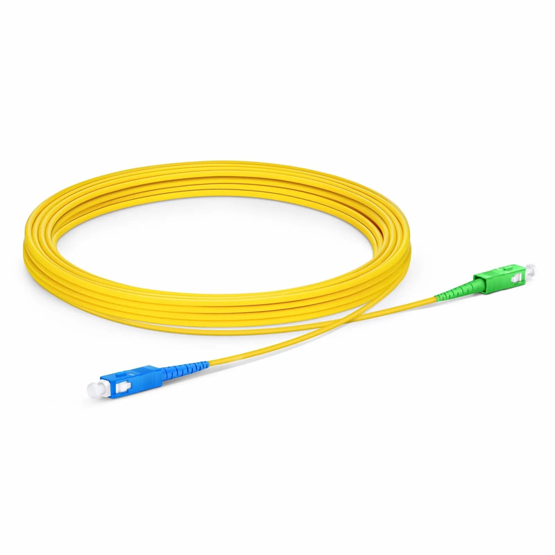 FyberOptix 5m (16ft) Fiber Patch Cable, 1 Fiber, SC UPC Simplex to SC APC Simplex, Single Mode (OS2), Riser (OFNR), 2.0mm, Tight-Buffered, Yellow