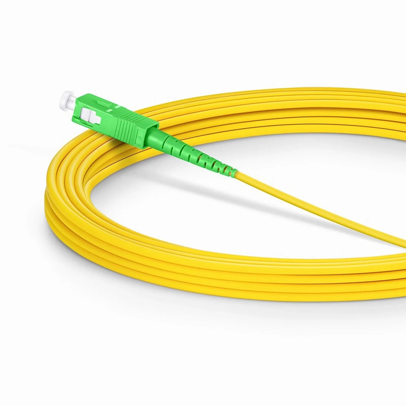 FyberOptix 5m (16ft) Fiber Patch Cable, 1 Fiber, SC UPC Simplex to SC APC Simplex, Single Mode (OS2), Riser (OFNR), 2.0mm, Tight-Buffered, Yellow