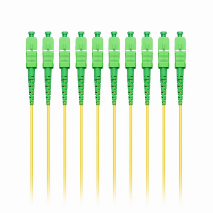 FyberOptix 1m (3ft) Fiber Patch Cable, 1 Fiber, LC UPC Simplex to SC APC Simplex, Single Mode (OS2), Riser (OFNR), 2.0mm, Tight-Buffered, Yellow, 10 Pcs/Pack