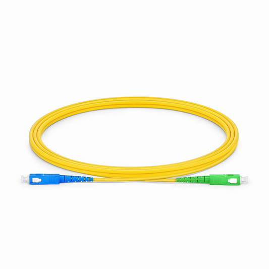 FyberOptix 2m (7ft) Fiber Patch Cable, 1 Fiber, SC UPC Simplex to SC APC Simplex, Single Mode (OS2), Riser (OFNR), 2.0mm, Tight-Buffered, Yellow