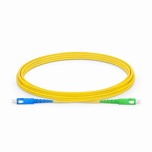 FyberOptix 3m (10ft) Fiber Patch Cable, 1 Fiber, SC UPC Simplex to SC APC Simplex, Single Mode (OS2), Riser (OFNR), 2.0mm, Tight-Buffered, Yellow