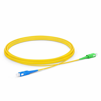 FyberOptix 3m (10ft) Fiber Patch Cable, 1 Fiber, SC UPC Simplex to SC APC Simplex, Single Mode (OS2), Riser (OFNR), 2.0mm, Tight-Buffered, Yellow