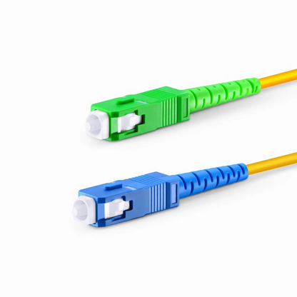 FyberOptix 3m (10ft) Fiber Patch Cable, 1 Fiber, SC UPC Simplex to SC APC Simplex, Single Mode (OS2), Riser (OFNR), 2.0mm, Tight-Buffered, Yellow