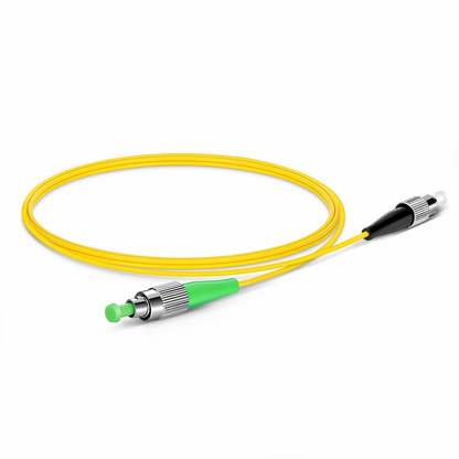 FyberOptix 1m (3ft) Fiber Patch Cable, 1 Fiber, FC APC Simplex to FC UPC Simplex, Single Mode (OS2), Riser (OFNR), 2.0mm, Tight-Buffered, Yellow