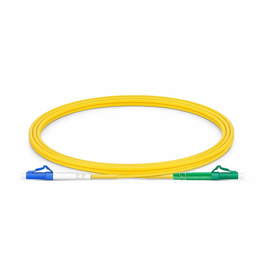 FyberOptix 2m (7ft) Fiber Patch Cable, 1 Fiber, LC UPC Simplex to LC APC Simplex, Single Mode (OS2), Riser (OFNR), 2.0mm, Tight-Buffered, Yellow