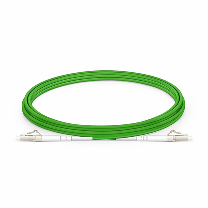 FyberOptix 3m (10ft) Fiber Patch Cable, 1 Fiber, LC UPC Simplex to LC UPC Simplex, Multimode (OM5), Riser (OFNR), 2.0mm, Tight-Buffered, Lime Green