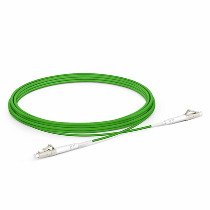 FyberOptix 3m (10ft) Fiber Patch Cable, 1 Fiber, LC UPC Simplex to LC UPC Simplex, Multimode (OM5), Riser (OFNR), 2.0mm, Tight-Buffered, Lime Green