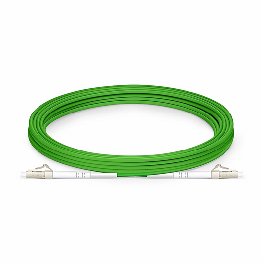 FyberOptix 5m (16ft) Fiber Patch Cable, 1 Fiber, LC UPC Simplex to LC UPC Simplex, Multimode (OM5), Riser (OFNR), 2.0mm, Tight-Buffered, Lime Green