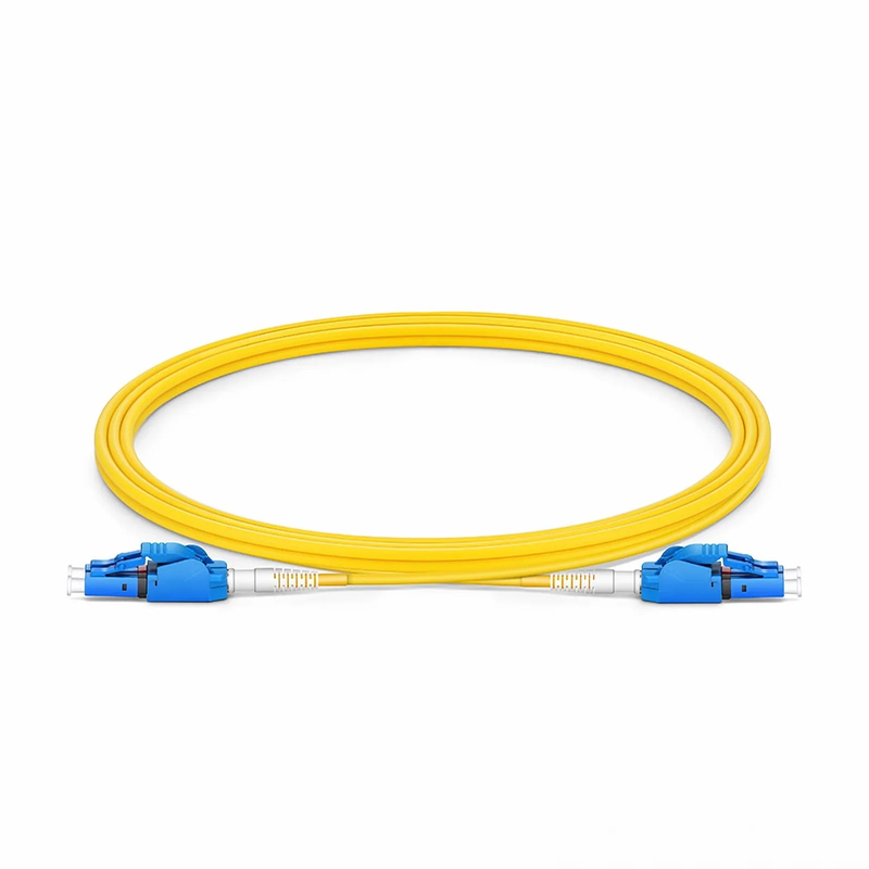 FyberOptix 2m (7ft) Fiber Patch Cable, 2 Fibers, LC UPC Duplex to LC UPC Duplex Switchable Clip Uniboot, Single Mode (OS2), Riser (OFNR), 2.0mm, Yellow