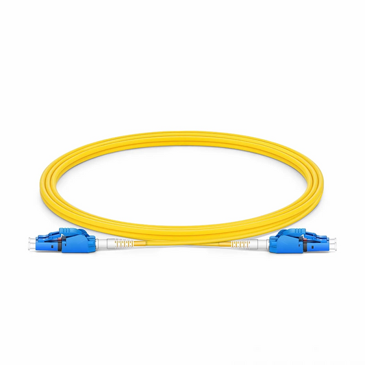 FyberOptix 2m (7ft) Fiber Patch Cable, 2 Fibers, LC UPC Duplex to LC UPC Duplex Switchable Clip Uniboot, Single Mode (OS2), Riser (OFNR), 2.0mm, Yellow