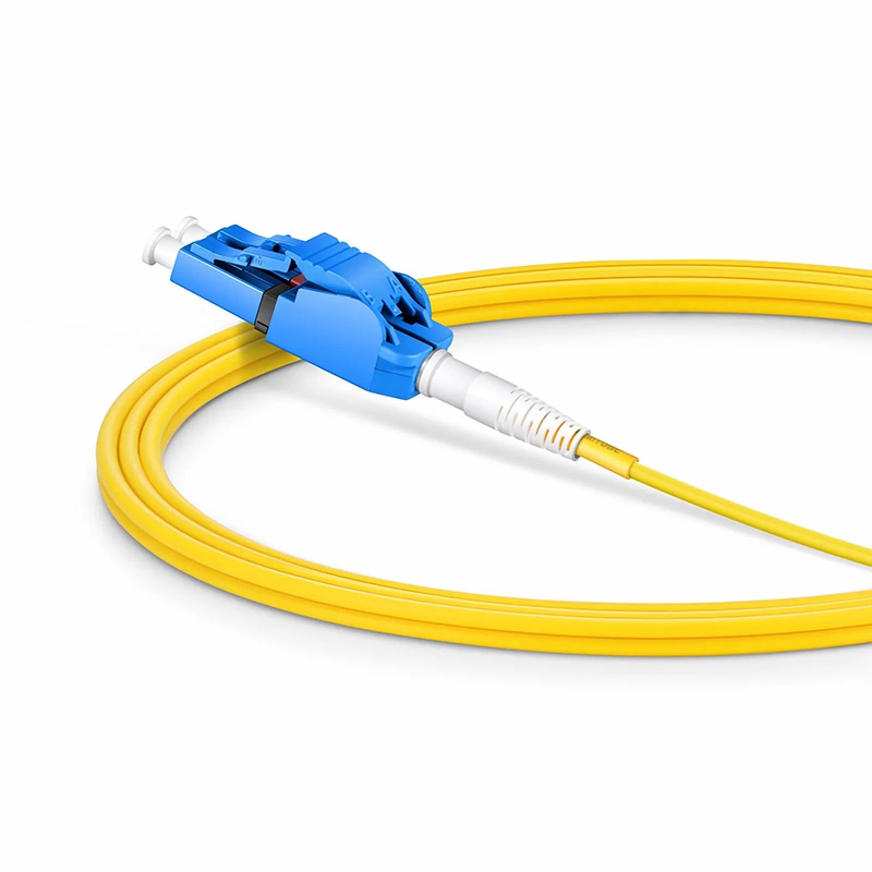 FyberOptix 2m (7ft) Fiber Patch Cable, 2 Fibers, LC UPC Duplex to LC UPC Duplex Switchable Clip Uniboot, Single Mode (OS2), Riser (OFNR), 2.0mm, Yellow