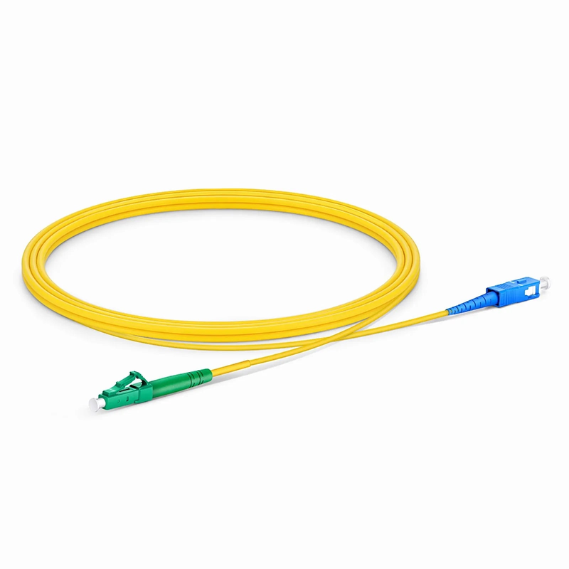 FyberOptix 2m (7ft) Fiber Patch Cable, 1 Fiber, LC APC Simplex to SC UPC Simplex, Single Mode (OS2), Riser (OFNR), 2.0mm, Tight-Buffered, Yellow