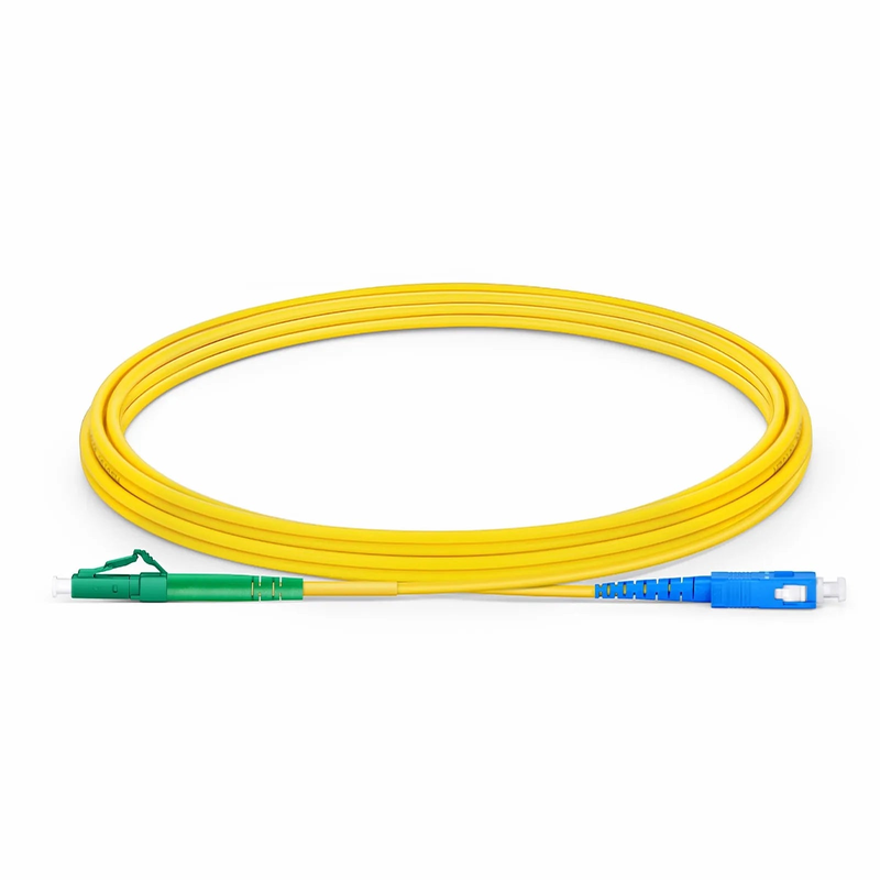FyberOptix 3m (10ft) Fiber Patch Cable, 1 Fiber, LC APC Simplex to SC UPC Simplex, Single Mode (OS2), Riser (OFNR), 2.0mm, Tight-Buffered, Yellow