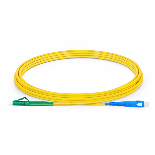 FyberOptix 3m (10ft) Fiber Patch Cable, 1 Fiber, LC APC Simplex to SC UPC Simplex, Single Mode (OS2), Riser (OFNR), 2.0mm, Tight-Buffered, Yellow