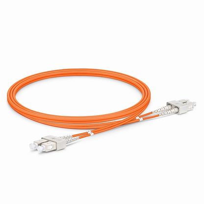 FyberOptix 1m (3ft) Fiber Patch Cable, 2 Fibers, SC UPC Duplex to SC UPC Duplex, Multimode (OM2), Riser (OFNR), 2.0mm, Tight-Buffered, Orange