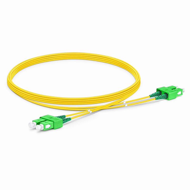 FyberOptix 5m (16ft) Fiber Patch Cable, 2 Fibers, SC APC Duplex to SC APC Duplex, Single Mode (OS2), LSZH, 1.2mm, Tight-Buffered, Yellow