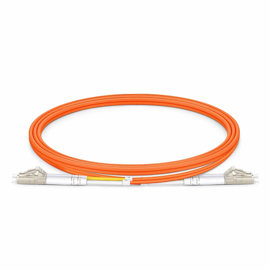 FyberOptix 1m (3ft) Fiber Patch Cable, 2 Fibers, G.651, LC UPC Duplex to LC UPC Duplex, Multimode (OM1), Riser (OFNR), 2.0mm, Tight-Buffered, Orange