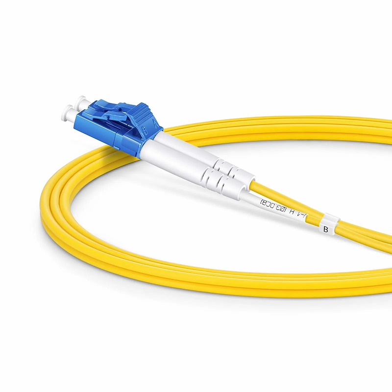 FyberOptix 1m (3ft) Fiber Patch Cable, 2 Fibers, LC UPC Duplex to LC UPC Duplex, Single Mode (OS2), Riser (OFNR), 2.0mm, Tight-Buffered, Yellow