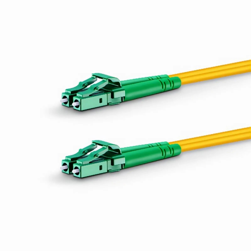 FyberOptix 2m (7ft) Fiber Patch Cable, 2 Fibers, LC APC Duplex to LC APC Duplex, Single Mode (OS2), Riser (OFNR), 2.0mm, Tight-Buffered, Yellow