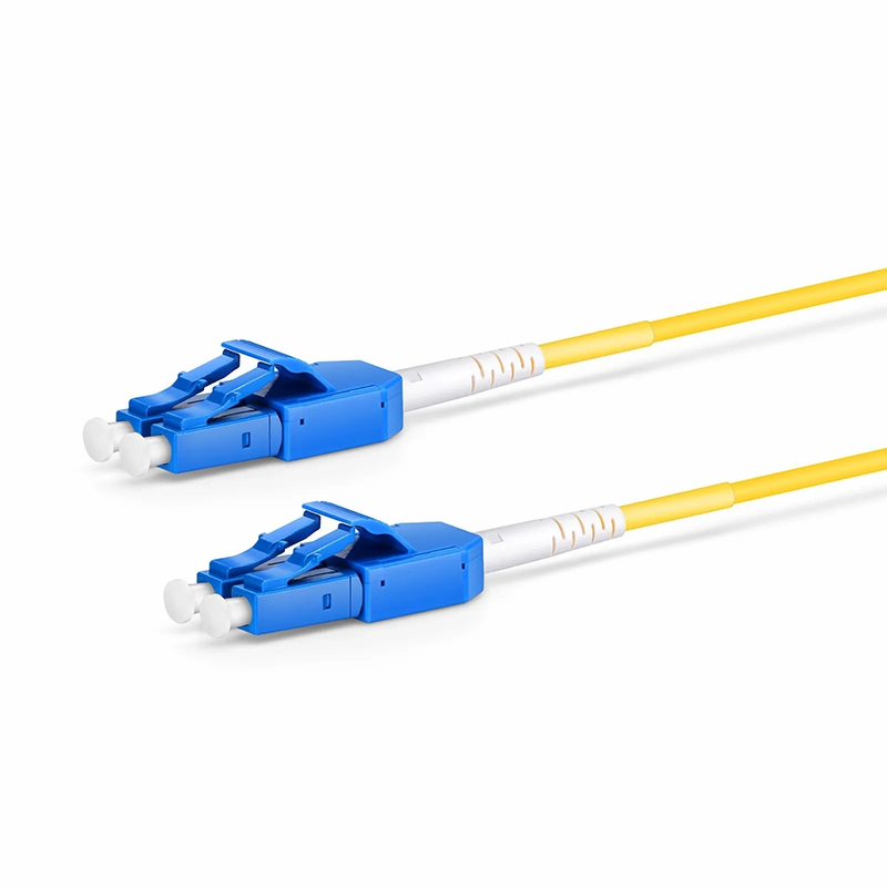 FyberOptix 1m (3ft) Fiber Patch Cable, 2 Fibers, LC UPC Duplex to LC UPC Duplex Standard Clip Uniboot, Single Mode (OS2), Riser (OFNR), 2.0mm, Yellow