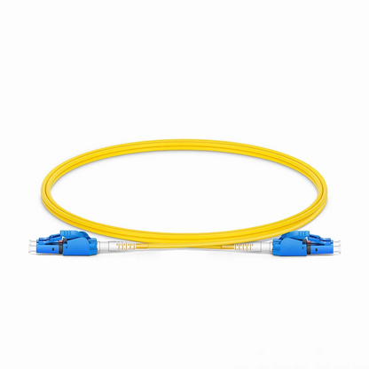 FyberOptix 1m (3ft) Fiber Patch Cable, 2 Fibers, LC UPC Duplex to LC UPC Duplex Switchable Clip Uniboot, Single Mode (OS2), Riser (OFNR), 2.0mm, Yellow