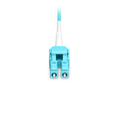 FyberOptix 5m (16ft) Fiber Patch Cable, 2 Fibers, LC UPC Duplex Standard Clip Uniboot to SC UPC Duplex, Multimode (OM4), Riser (OFNR), 2.0/0.9mm, Aqua