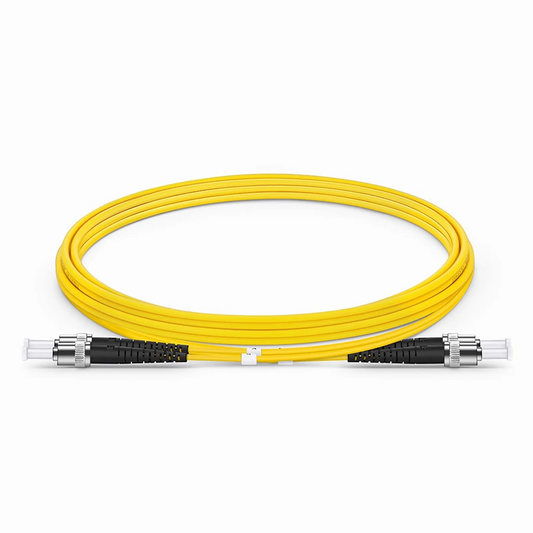 FyberOptix 2m (7ft) Fiber Patch Cable, 2 Fibers, ST UPC to ST UPC, Single Mode (OS2), Riser (OFNR), 2.0mm, Tight-Buffered, Yellow