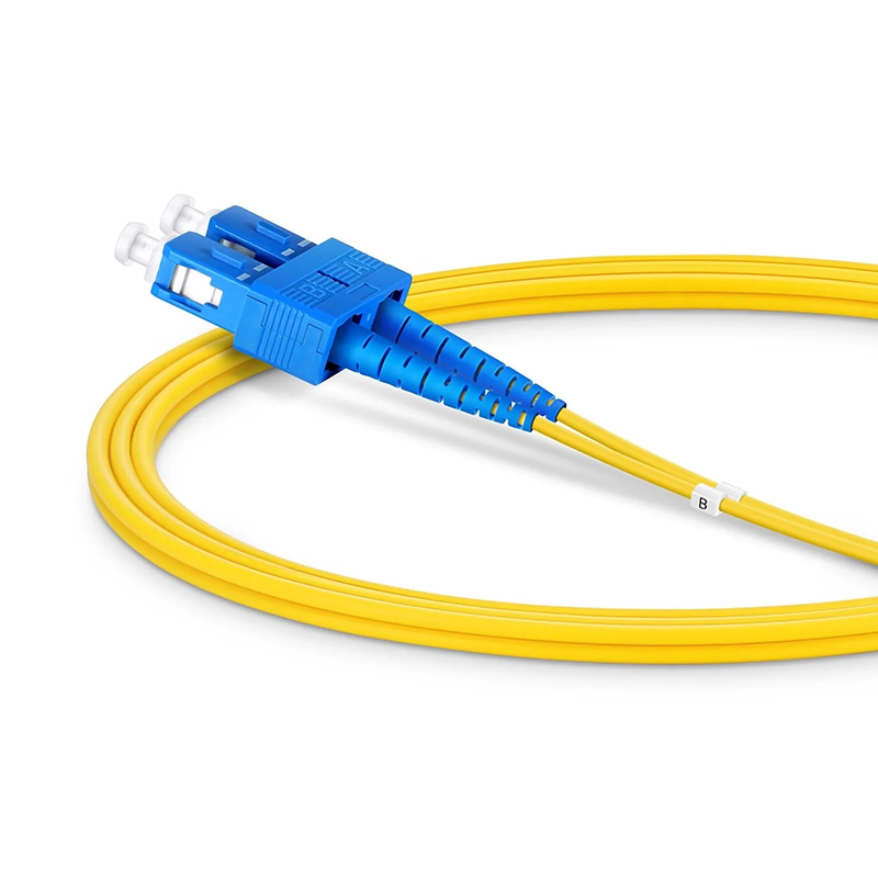 FyberOptix 1m (3ft) Fiber Patch Cable, 2 Fibers, SC UPC Duplex to SC UPC Duplex, Single Mode (OS2), Riser (OFNR), 2.0mm, Tight-Buffered, Yellow
