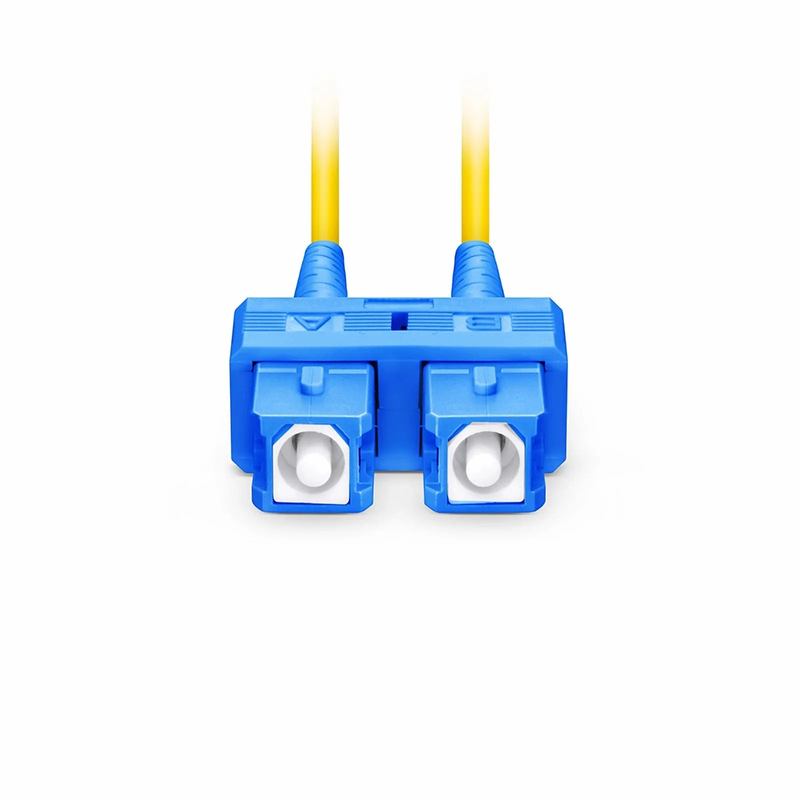 FyberOptix 1m (3ft) Fiber Patch Cable, 2 Fibers, SC UPC Duplex to SC UPC Duplex, Single Mode (OS2), Riser (OFNR), 2.0mm, Tight-Buffered, Yellow