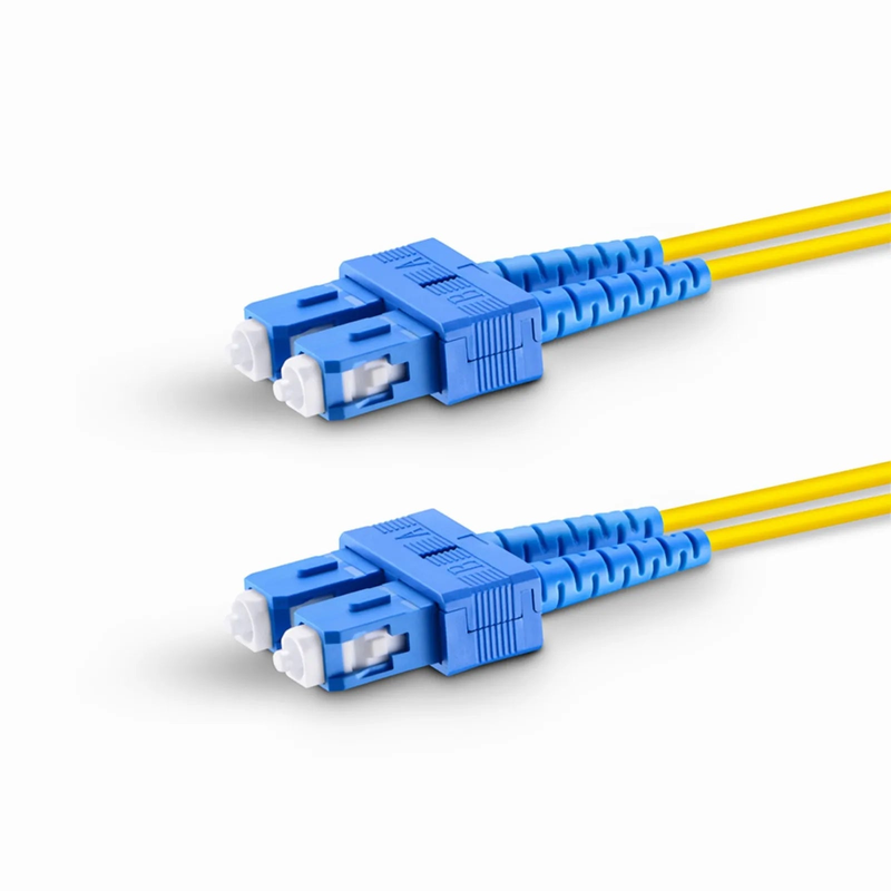 FyberOptix 1m (3ft) Fiber Patch Cable, 2 Fibers, SC UPC Duplex to SC UPC Duplex, Single Mode (OS2), Riser (OFNR), 2.0mm, Tight-Buffered, Yellow