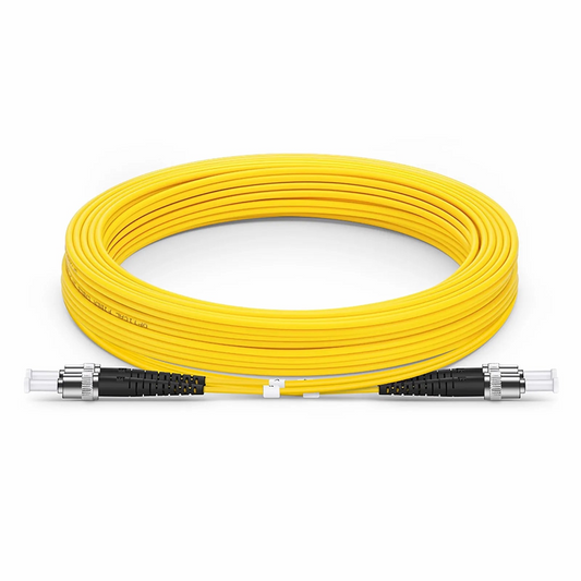 FyberOptix 10m (33ft) Fiber Patch Cable, 2 Fibers, SC UPC Duplex to ST UPC, Single Mode (OS2), Riser (OFNR), 2.0mm, Tight-Buffered, Yellow