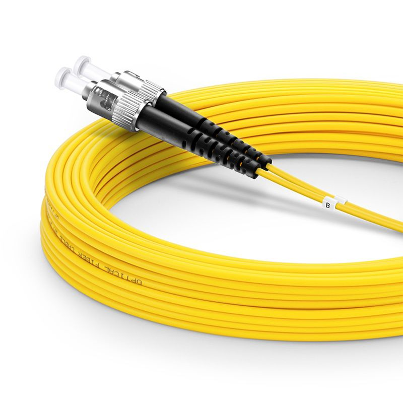 FyberOptix 10m (33ft) Fiber Patch Cable, 2 Fibers, SC UPC Duplex to ST UPC, Single Mode (OS2), Riser (OFNR), 2.0mm, Tight-Buffered, Yellow