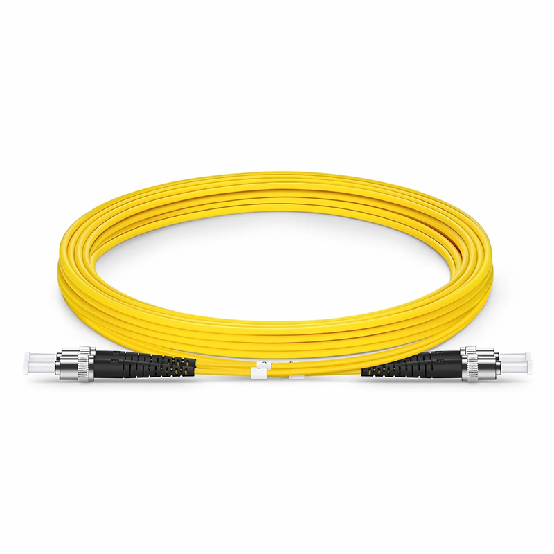FyberOptix 3m (10ft) Fiber Patch Cable, 2 Fibers, ST UPC to ST UPC, Single Mode (OS2), Riser (OFNR), 2.0mm, Tight-Buffered, Yellow