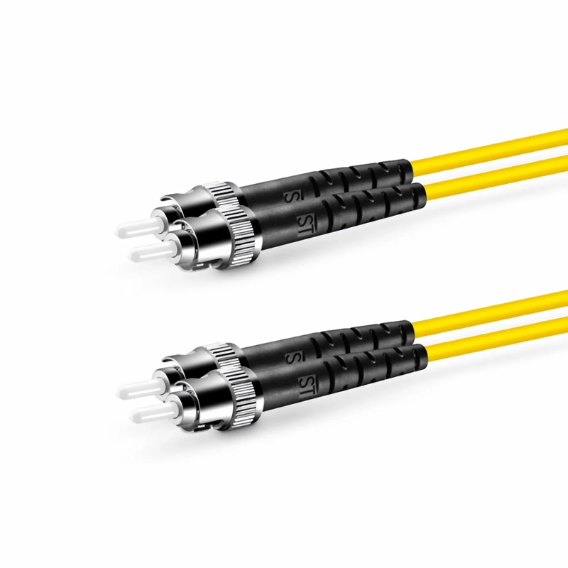 FyberOptix 1m (3ft) Fiber Patch Cable, 2 Fibers, ST UPC to ST UPC, Single Mode (OS2), Riser (OFNR), 2.0mm, Tight-Buffered, Yellow
