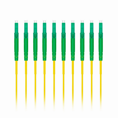 FyberOptix 3m (10ft) Fiber Patch Cable, 1 Fiber, LC APC Simplex to LC APC Simplex, Single Mode (OS2), Riser (OFNR), 2.0mm, Tight-Buffered, Yellow, 10 Pcs/Pack