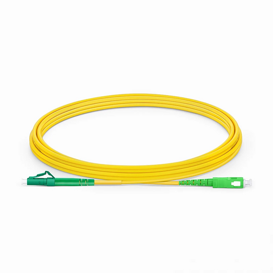 FyberOptix 3m (10ft) Fiber Patch Cable, 1 Fiber, LC APC Simplex to SC APC Simplex, Single Mode (OS2), Riser (OFNR), 2.0mm, Tight-Buffered, Yellow