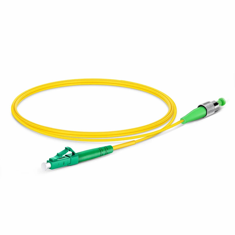 FyberOptix 1m (3ft) Fiber Patch Cable, 1 Fiber, LC APC Simplex to FC APC Simplex, Single Mode (OS2), Riser (OFNR), 2.0mm, Tight-Buffered, Yellow
