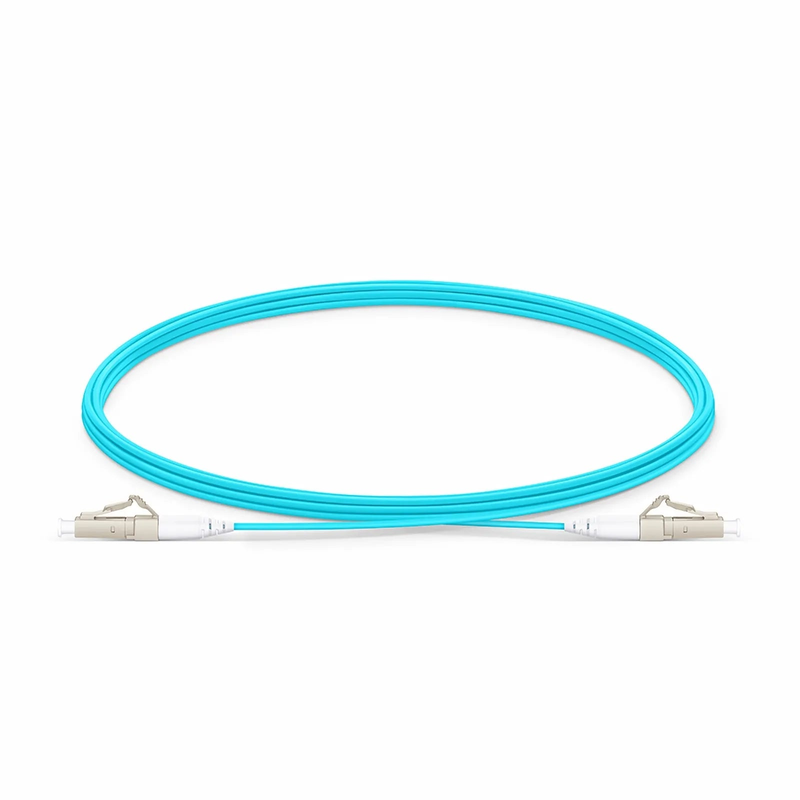 FyberOptix 3m (10ft) Fiber Patch Cable, 1 Fiber, LC UPC Simplex to LC UPC Simplex, Multimode (OM4), Riser (OFNR), 1.2mm, Tight-Buffered, Aqua