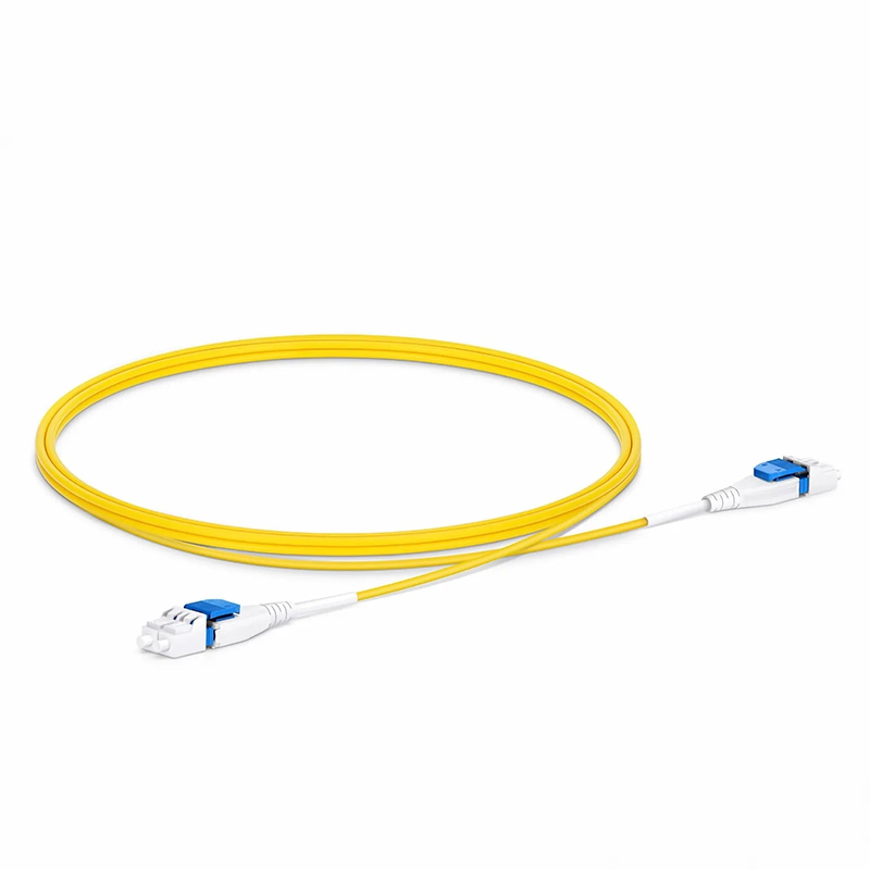 FyberOptix 1m (3ft) Fiber Patch Cable, 2 Fibers, LC UPC Duplex to LC UPC Duplex Flat Clip Uniboot, Single Mode (OS2), Riser (OFNR), 2.0mm, Yellow