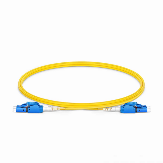 FyberOptix 1m (3ft) Fiber Patch Cable, 2 Fibers, LC UPC Duplex to LC UPC Duplex Switchable Clip Uniboot, Single Mode (OS2), Riser (OFNR), 2.0mm, Yellow