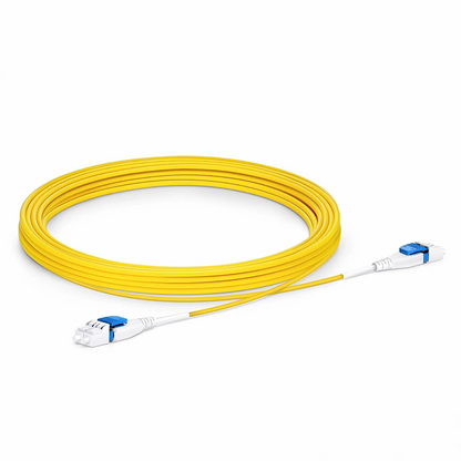 FyberOptix 7m (23ft) Fiber Patch Cable, 2 Fibers, LC UPC Duplex to LC UPC Duplex Flat Clip Uniboot, Single Mode (OS2), Riser (OFNR), 2.0mm, Yellow