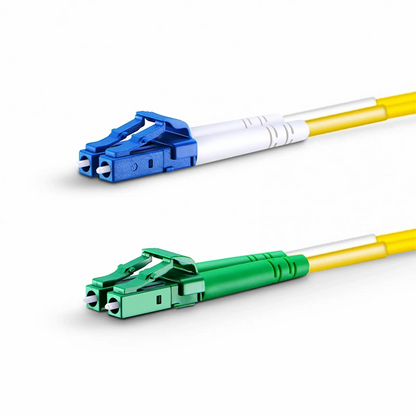 FyberOptix 2m (7ft) Fiber Patch Cable, 2 Fibers, LC UPC Duplex to LC APC Duplex, Single Mode (OS2), Riser (OFNR), 2.0mm, Tight-Buffered, Yellow