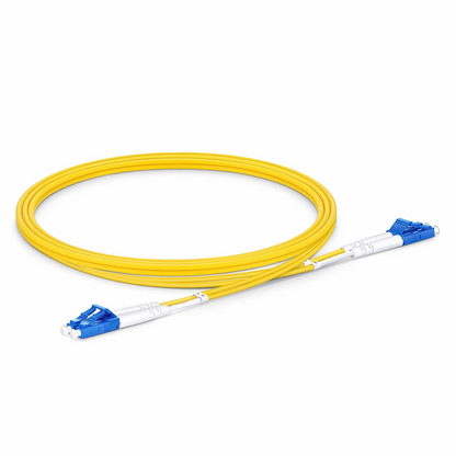 FyberOptix 1m (3ft) Fiber Patch Cable, 2 Fibers, LC UPC Duplex to LC UPC Duplex, Single Mode (OS2), LSZH, 2.0mm, Tight-Buffered, Yellow