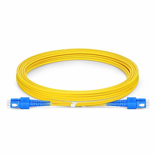 FyberOptix 3m (10ft) Fiber Patch Cable, 2 Fibers, SC UPC Duplex to SC UPC Duplex, Single Mode (OS2), LSZH, 2.0mm, Tight-Buffered, Yellow