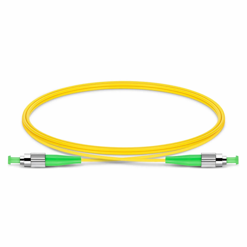FyberOptix 1m (3ft) Fiber Patch Cable, 1 Fiber, FC APC Simplex to FC APC Simplex, Single Mode (OS2), Riser (OFNR), 2.0mm, Tight-Buffered, Yellow