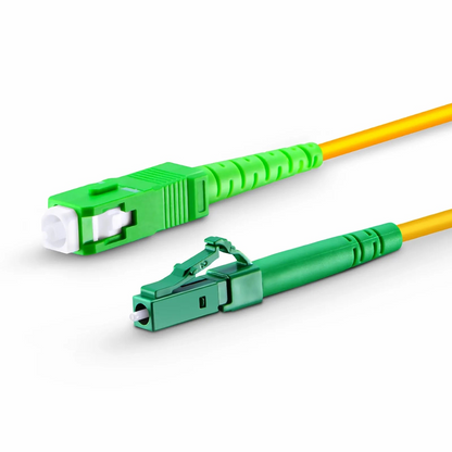 FyberOptix 1m (3ft) Fiber Patch Cable, 1 Fiber, LC APC Simplex to SC APC Simplex, Single Mode (OS2), Riser (OFNR), 2.0mm, Tight-Buffered, Yellow